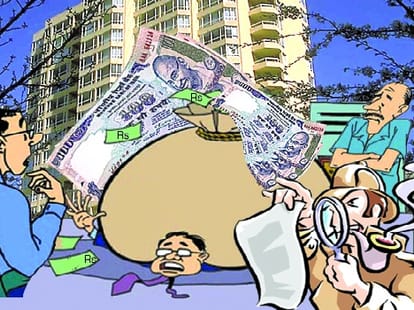 rs. 500 bundles scattered on the road